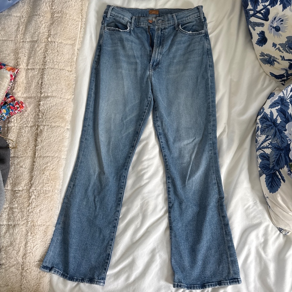MOTHER Light Blue Flared Jeans